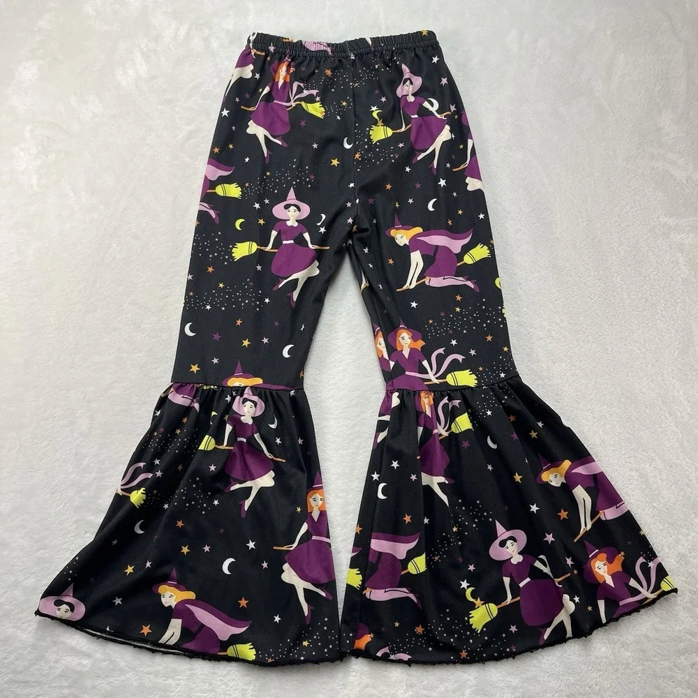 Boutique Halloween Witch Outfit Girls 6-7Y Flare Pants Coffee Basic Witch